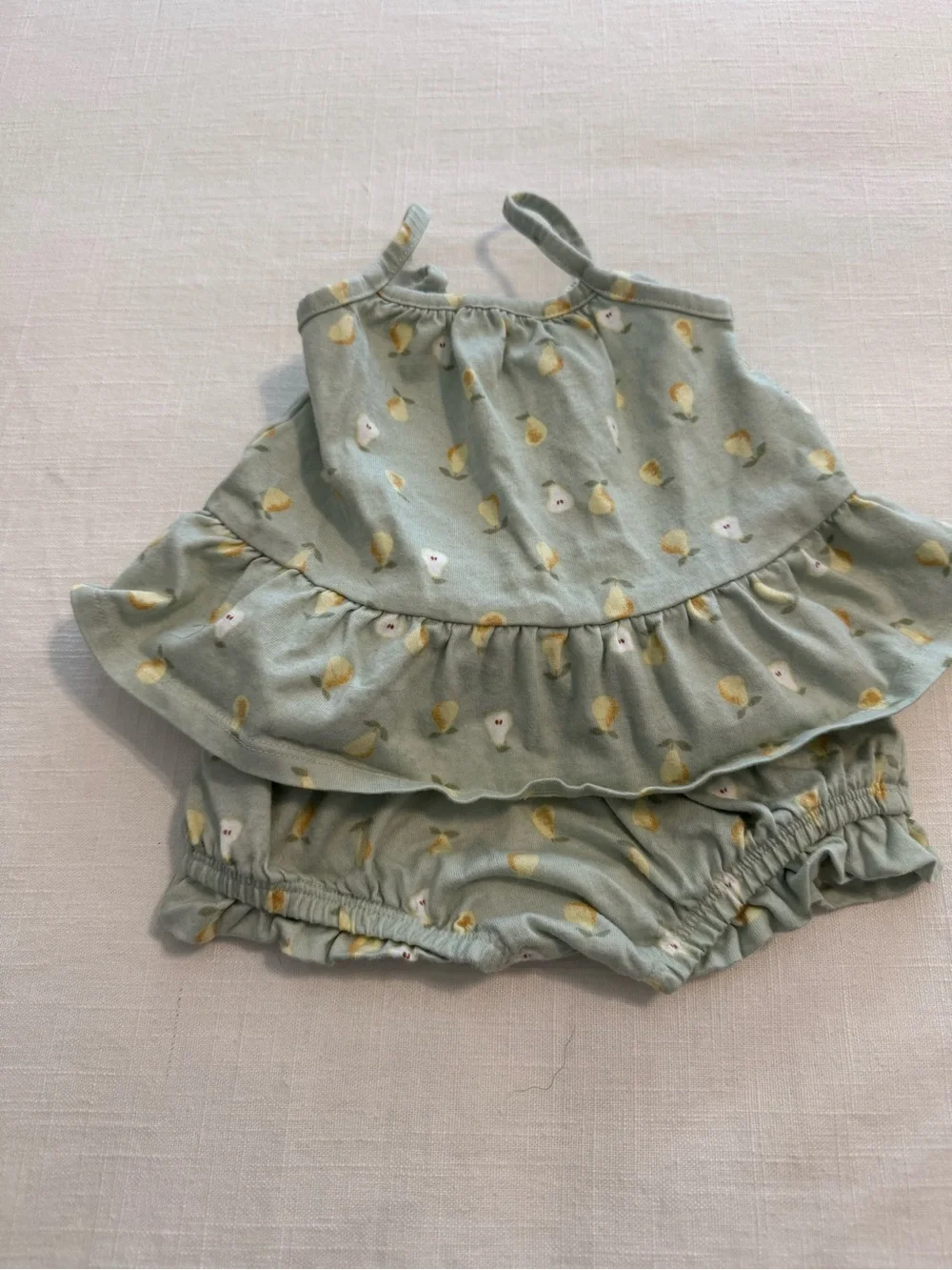 Gerber Green Pear Print Ruffle Diaper Cover Set